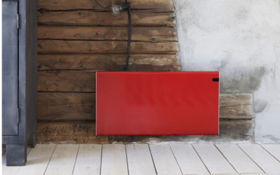 Adax Neo Basic 37cm hoog x 59cm breed in het rood met 600Watt elektrische radiator